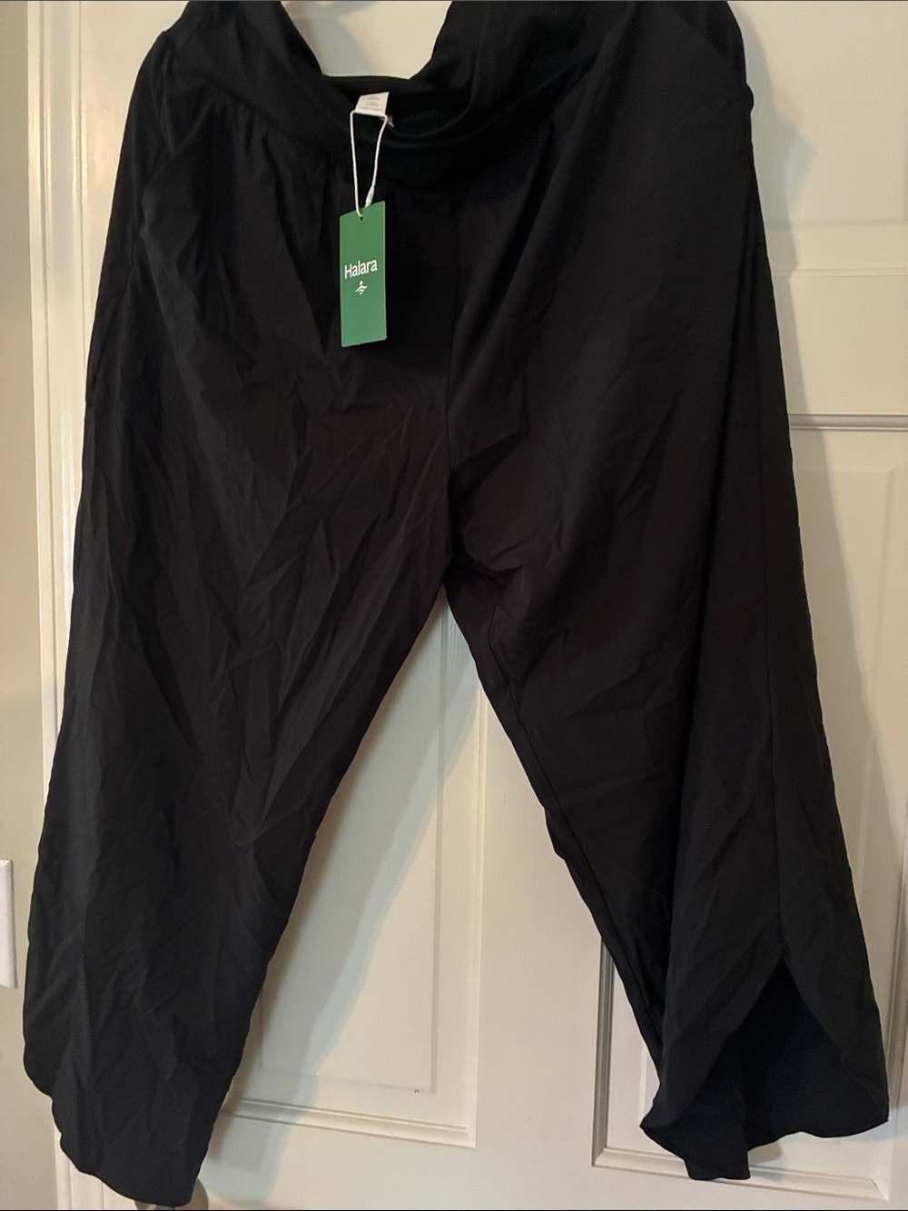 HALARA Black Cropped Wide-Leg Jumpsuit Pants